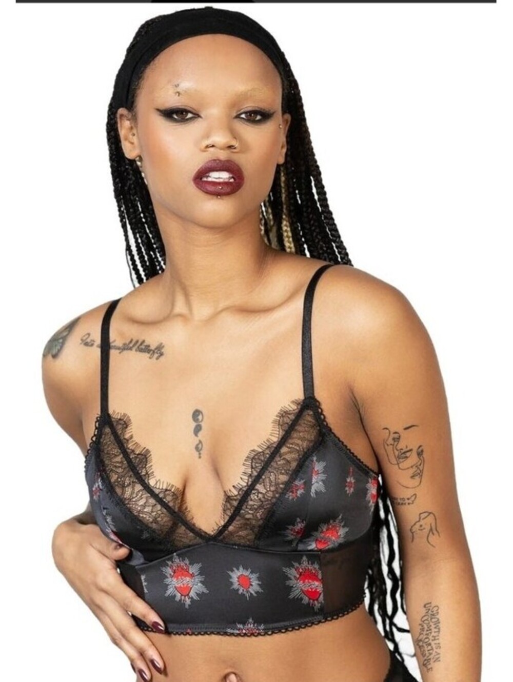 Killstar Star Crossed Bralette Black & Red Women's Size Small NEW With Tags - Picture 3 of 8
